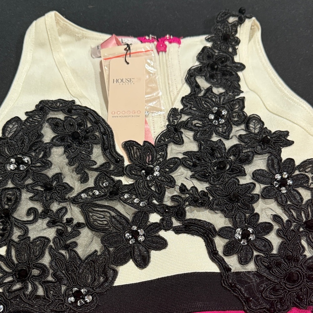 House Of CB Pink and White Womens Dress - Picture 4 of 6